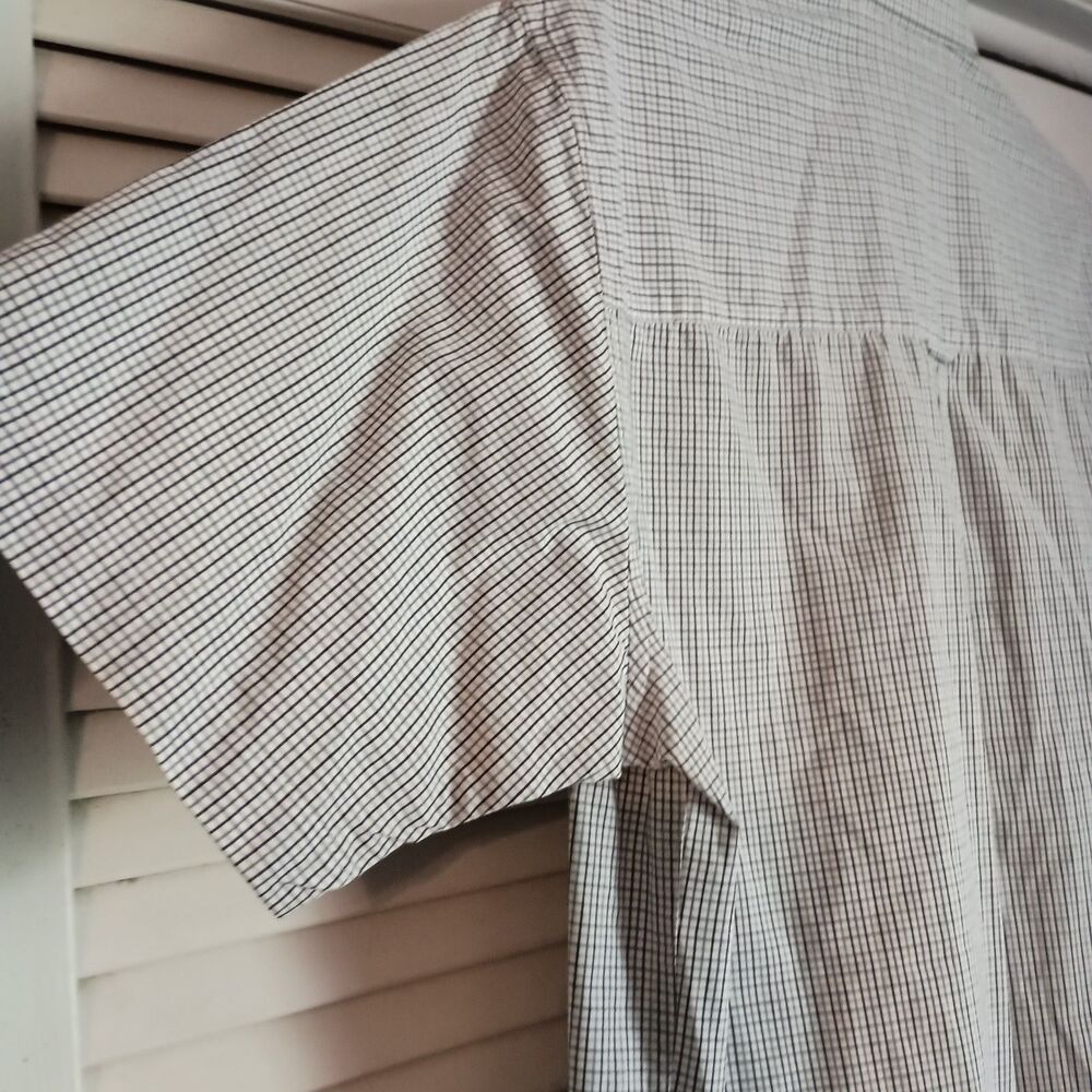 Duck Head Vintage Men's Button Front Shirt Sz Med Blue White Plaid Short Sleeve - Picture 4 of 5